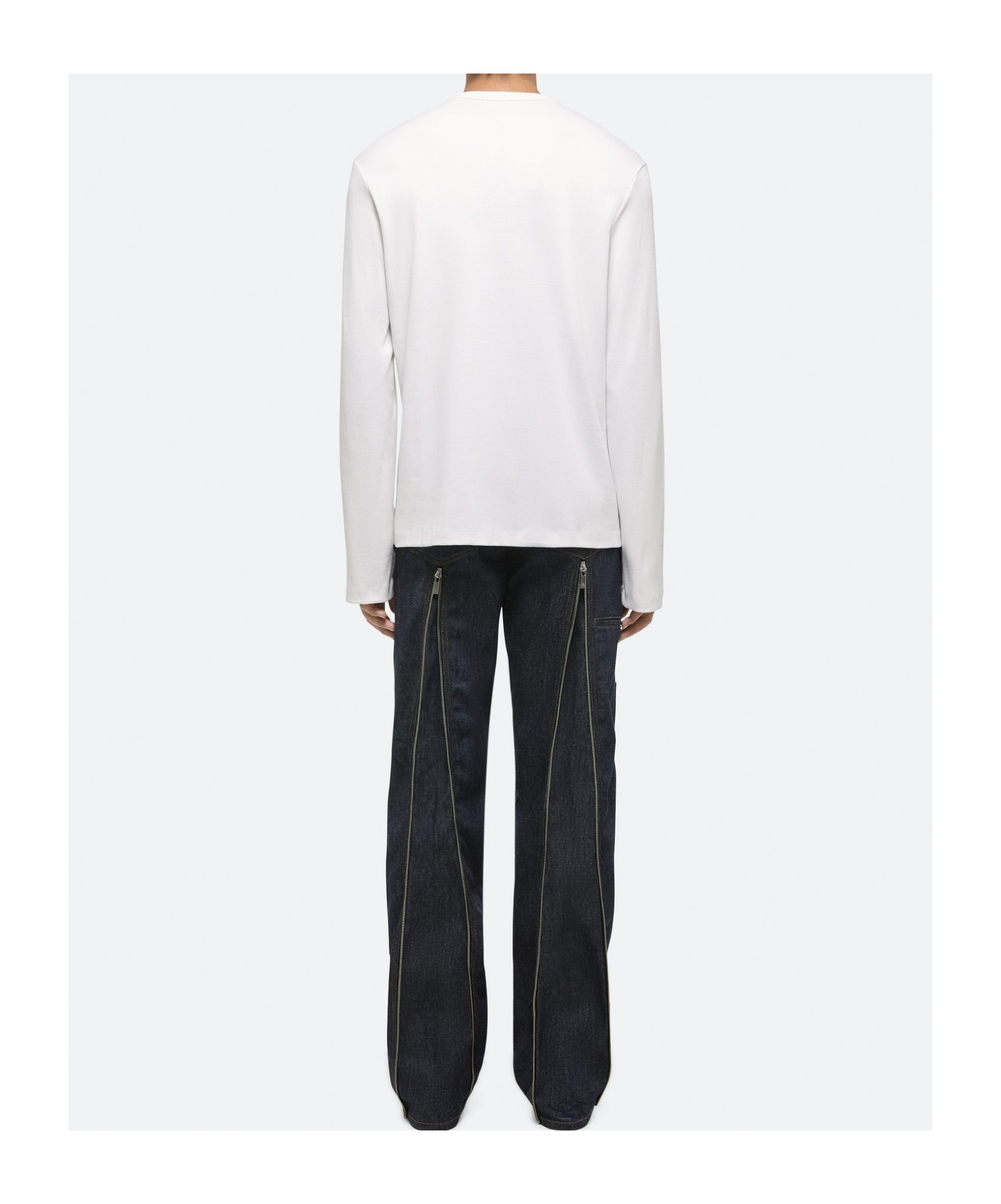 Helmut Lang Men's Oversized Long-sleeve Logo Tee In White