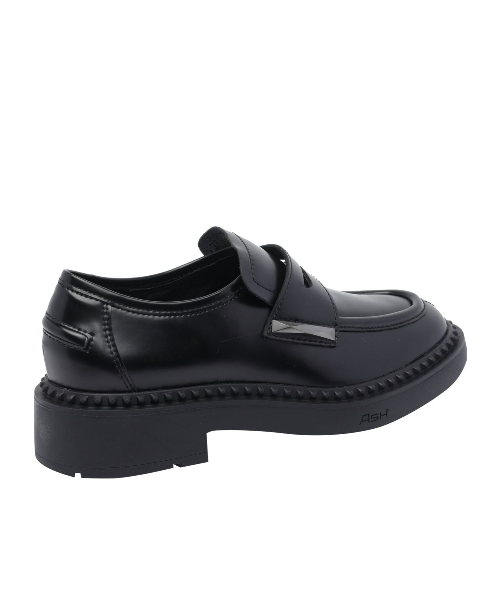 Ash Round-toe Loafers In Black
