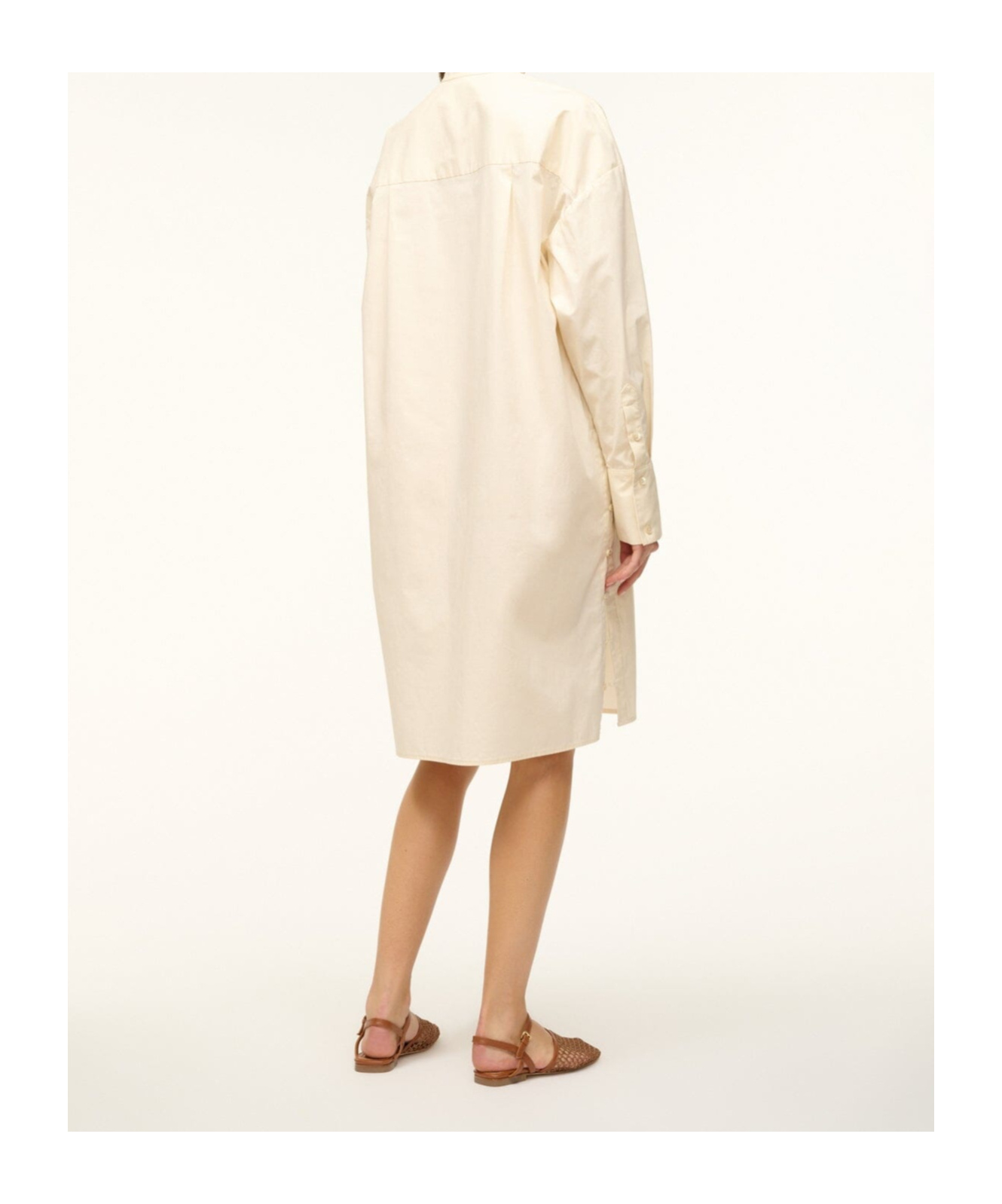 Staud Long-sleeved Dress In White