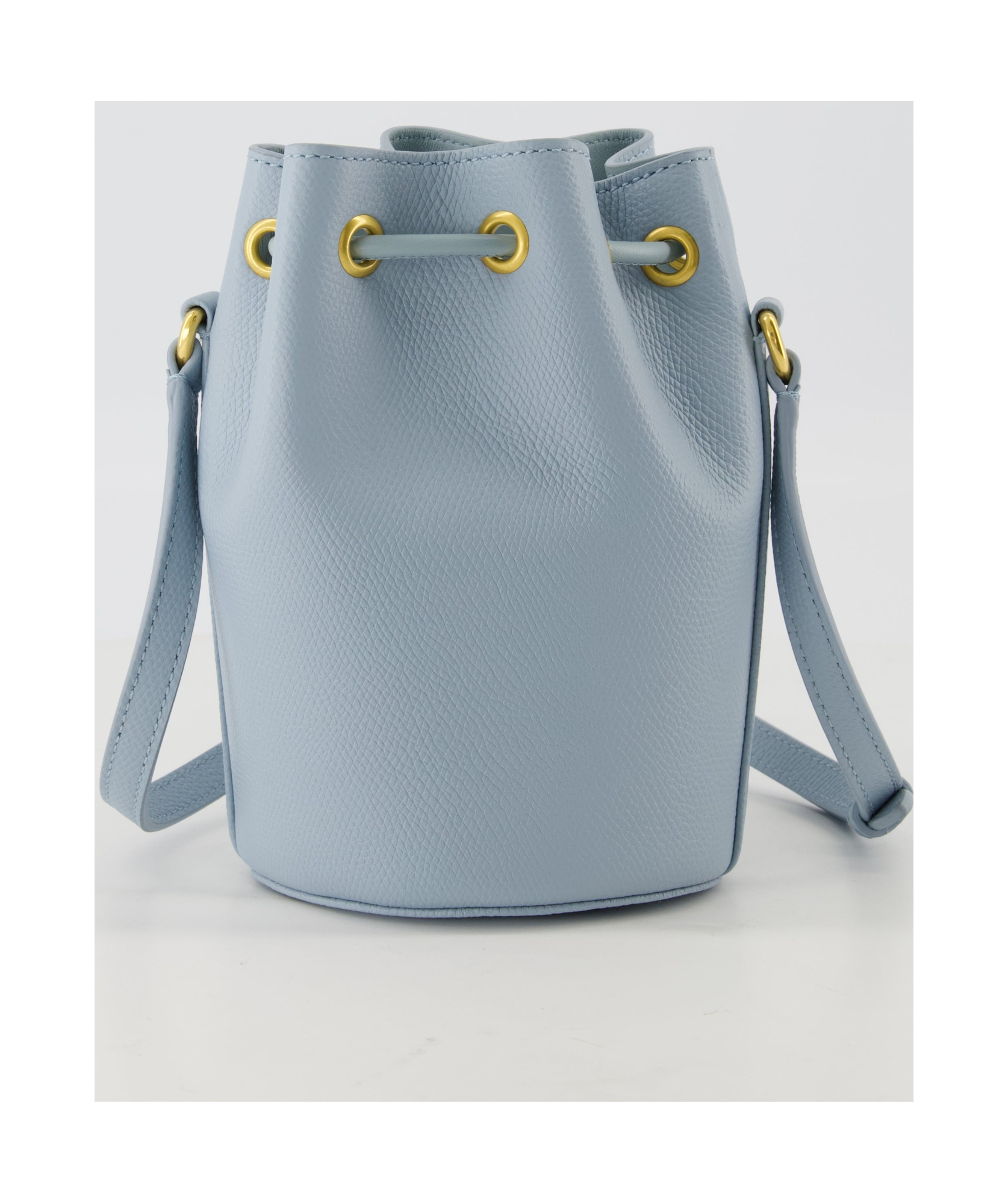 Valentino Vlogo Plaque Drawstring Bucket Bag In Gray
