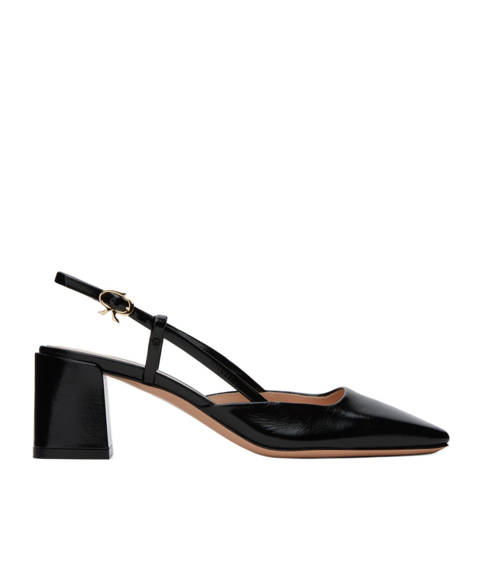 Shop Gianvito Rossi Freeda Sling 55 Square Toe Heels In Black