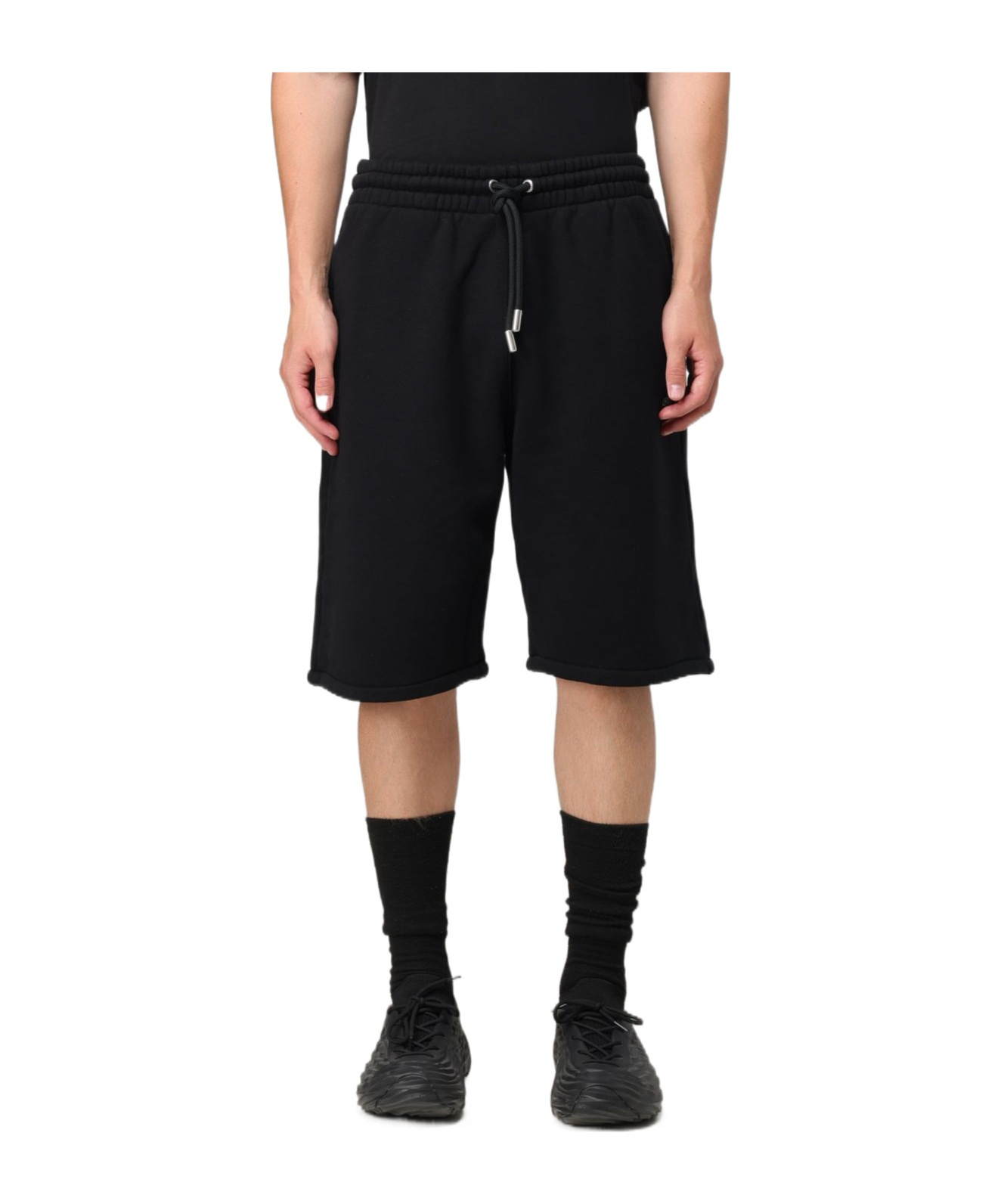 Off-white Off White "sporty Bermuda Shorts With Embroidered Arrow In Black