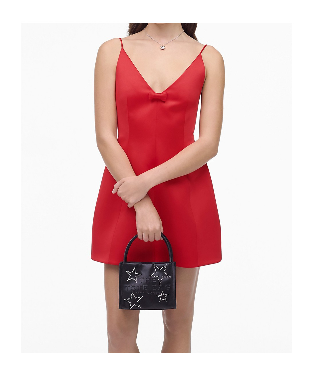 MARC JACOBS MARC JACOBS THE STAR SATIN MINI TOTE BAG 