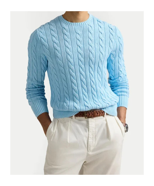 POLO RALPH LAUREN CABLE-KNIT COTTON SWEATER 