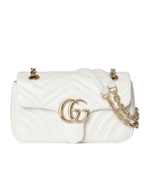 Gucci Gg Marmont Small Shoulder Bag In White