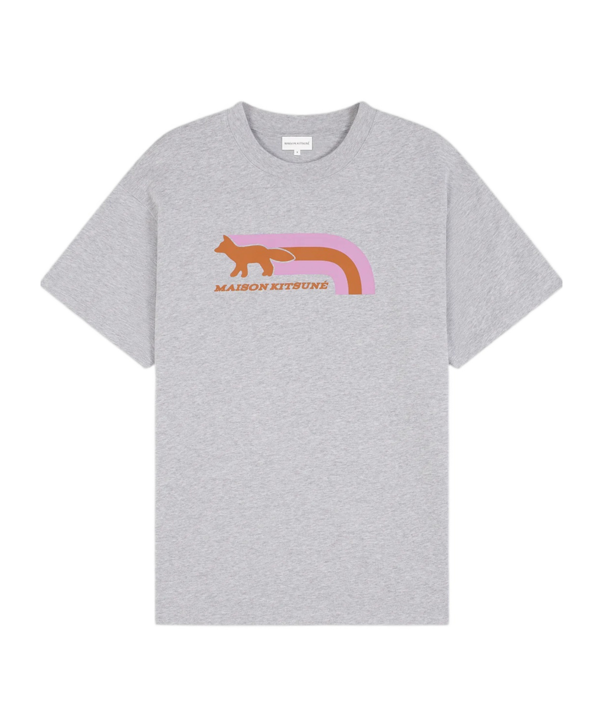 Shop Maison Kitsuné Flash Fox Cotton T-shirt In Gray