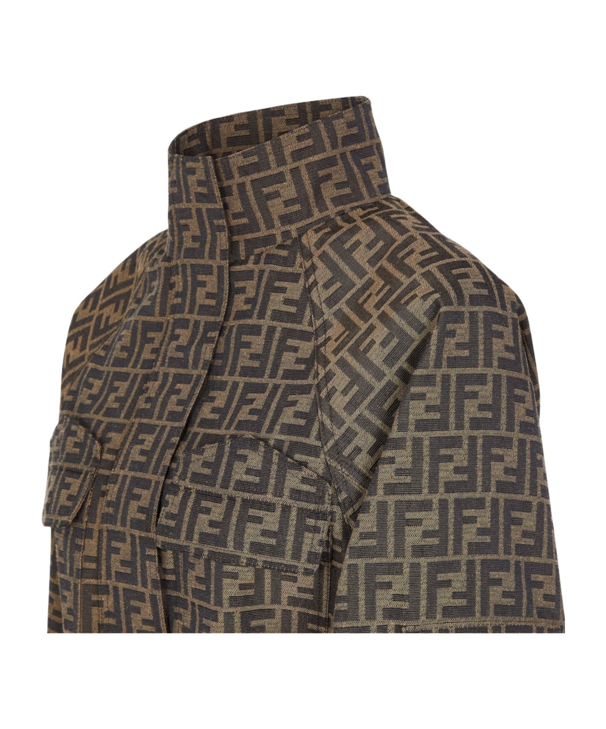 Fendi Long-sleeved Casual Jacket In Brown