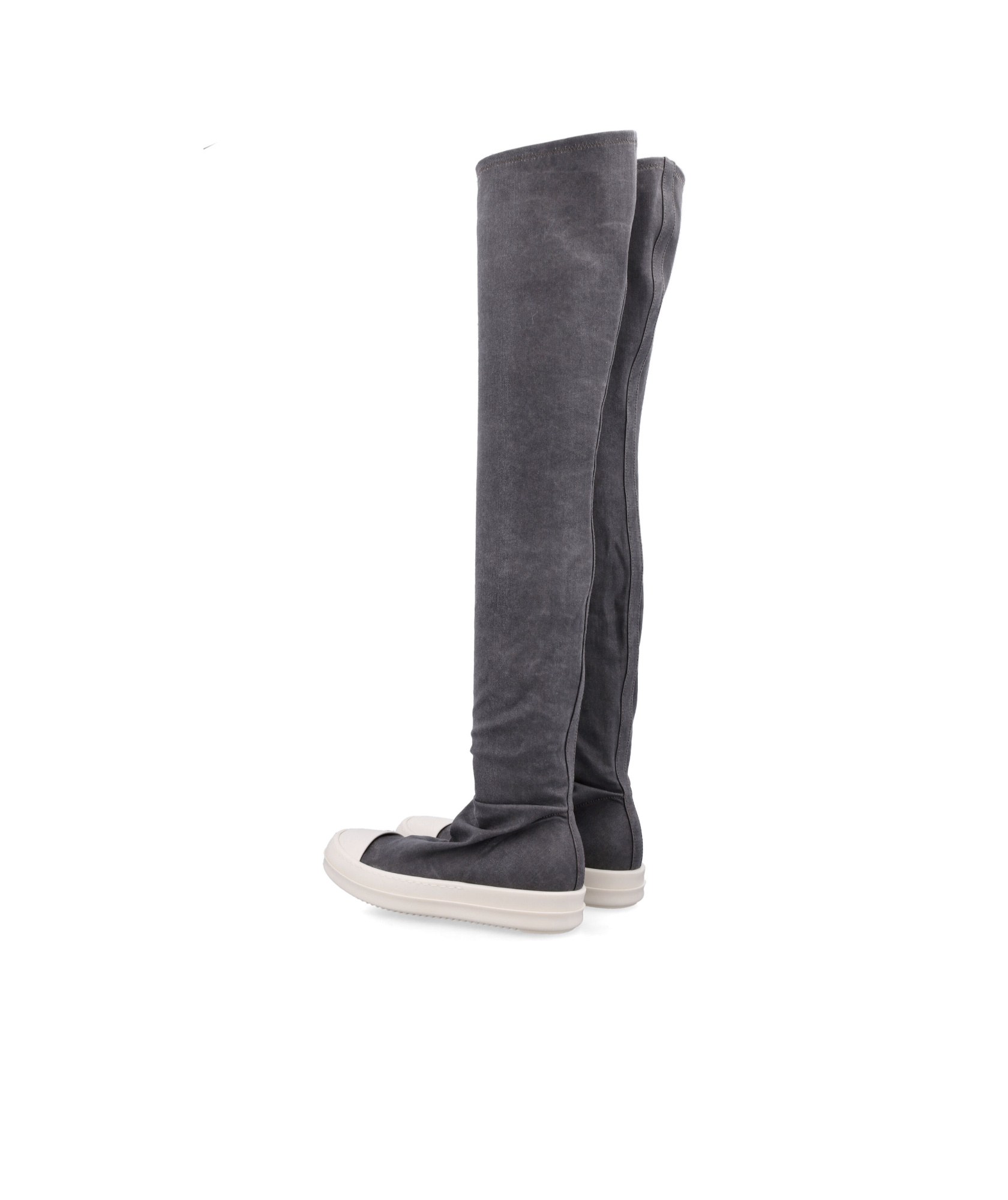 Rick Owens Drkshdw Over-the-knee Sock Sneakers With Contrast Toe Cap In Gray