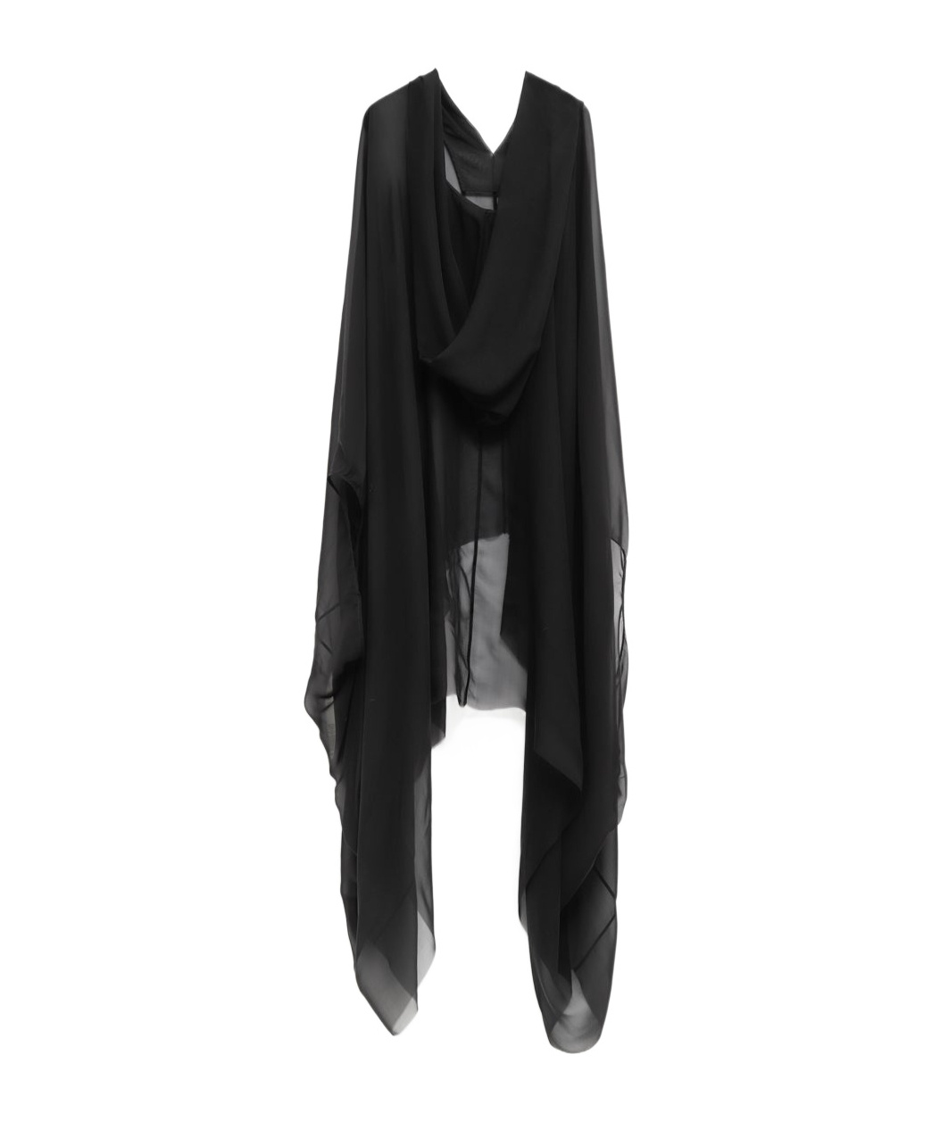 Rick Owens Draped Sheer V-neck Coverups In Black