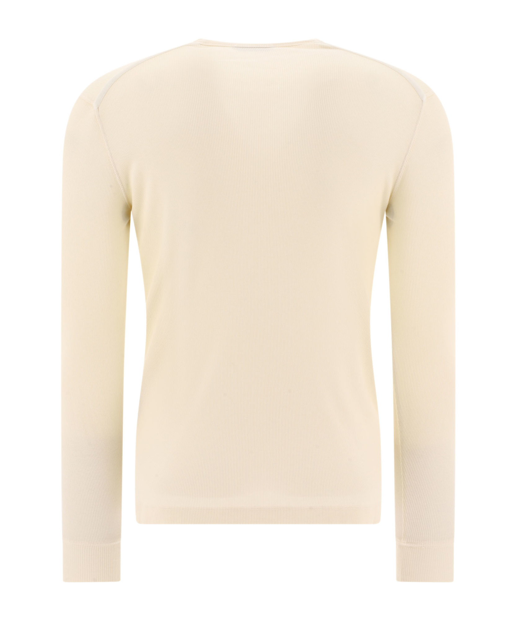 Tom Ford Mens Beige Ribbed Long-sleeve Cotton And Modal Henley Top In Multicolor