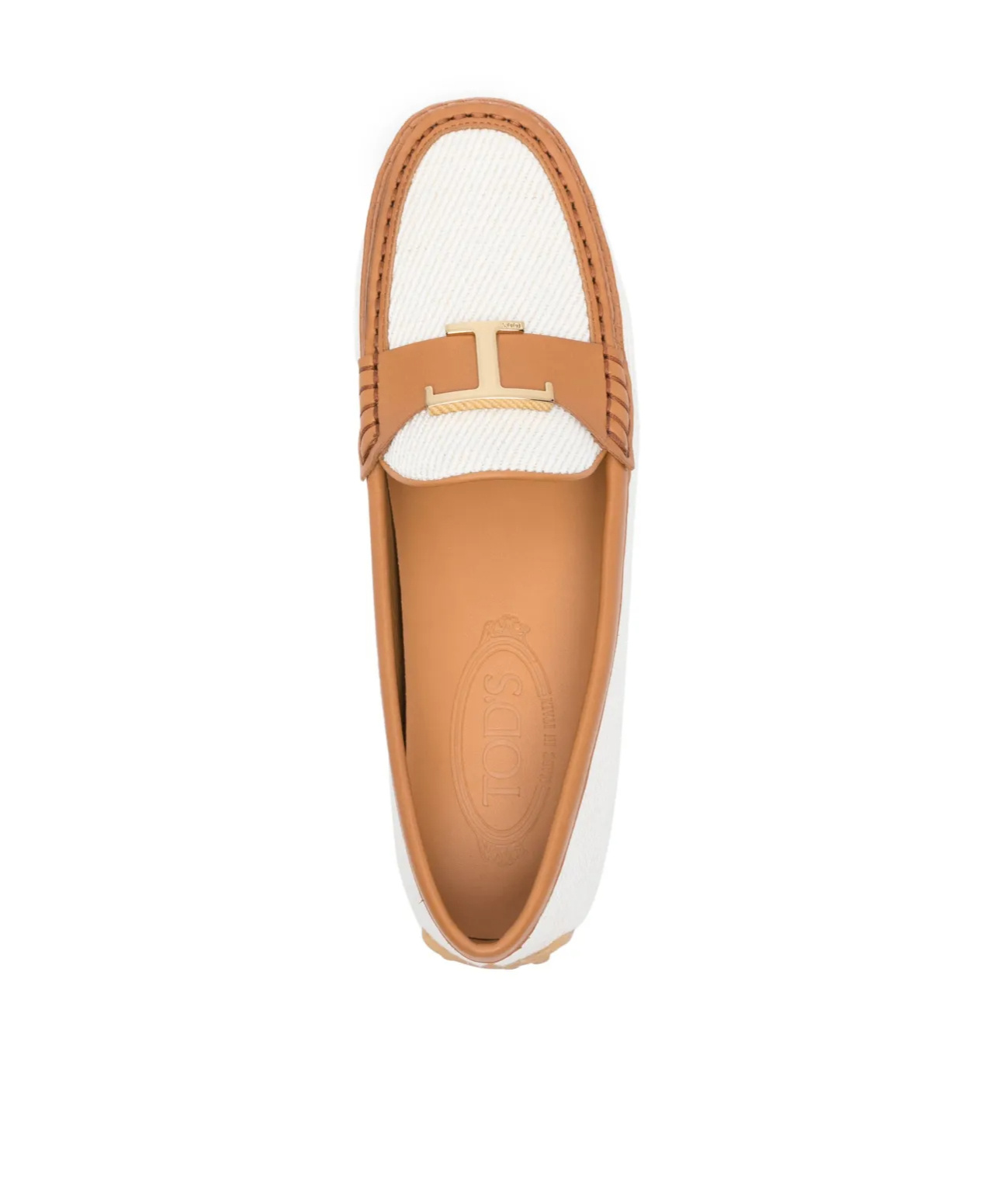 Tod's City Gommino Canvas Loafers In White