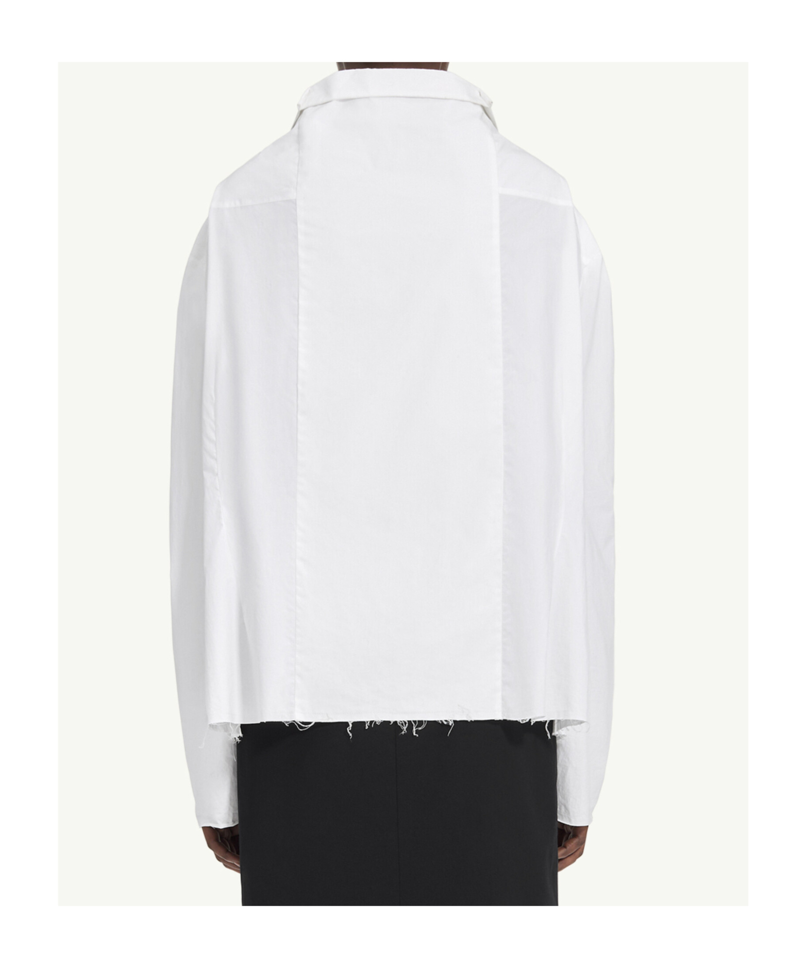 Mm6 Maison Margiela Boxy White Shirt With Avant-garde Extended Panel In White