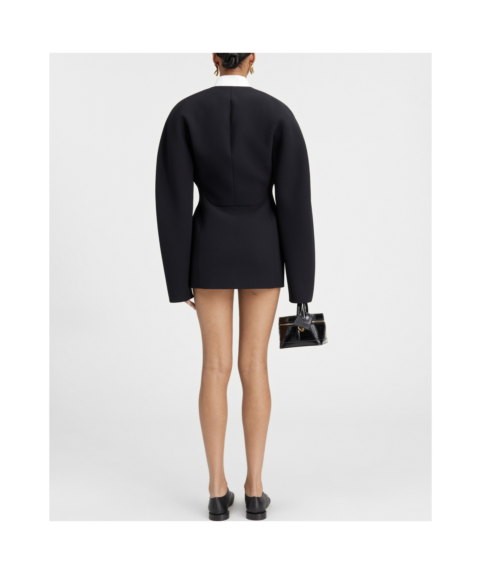 Jacquemus Curved Mini Dress In Black