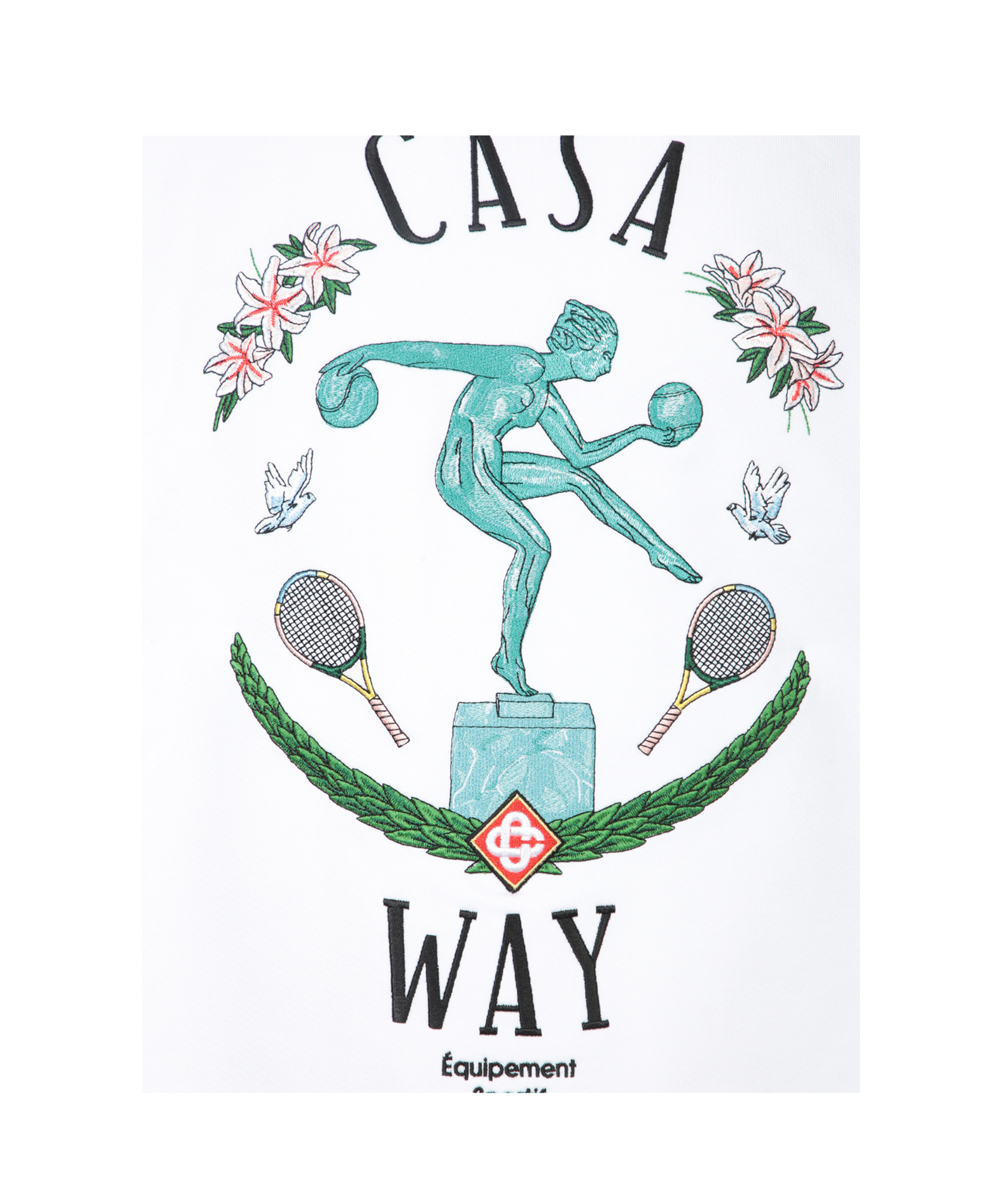 Casablanca Statue En Marbre Sweatshirt With Embroidery In White