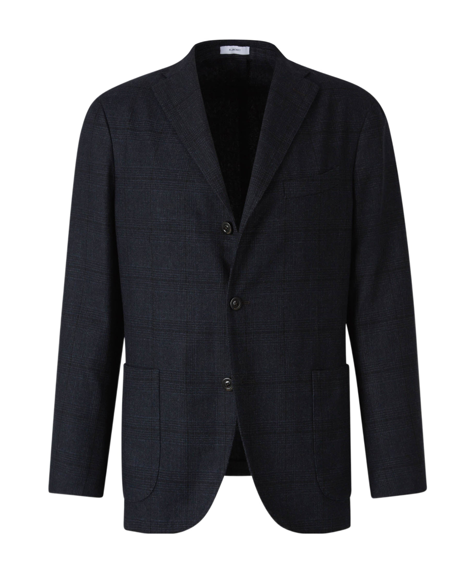 Boglioli Navy Blue Wool Jacket In Black