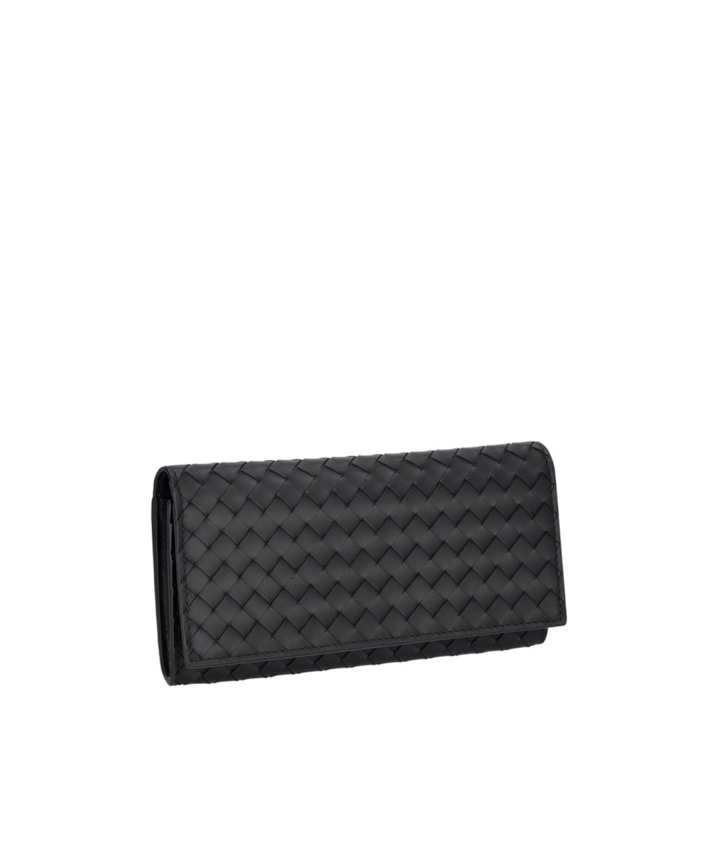 Bottega Veneta Intracciato Piccolo Woven Wrap-around Zipper Wallet In Black