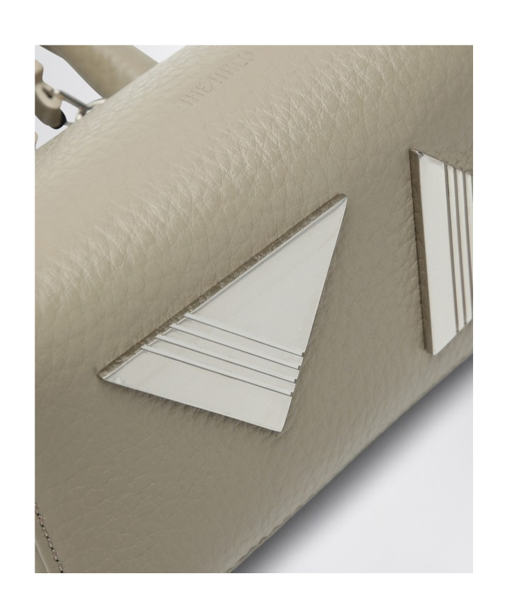 Attico Mini Friday Bag Top Handle Textured Finish In Gray