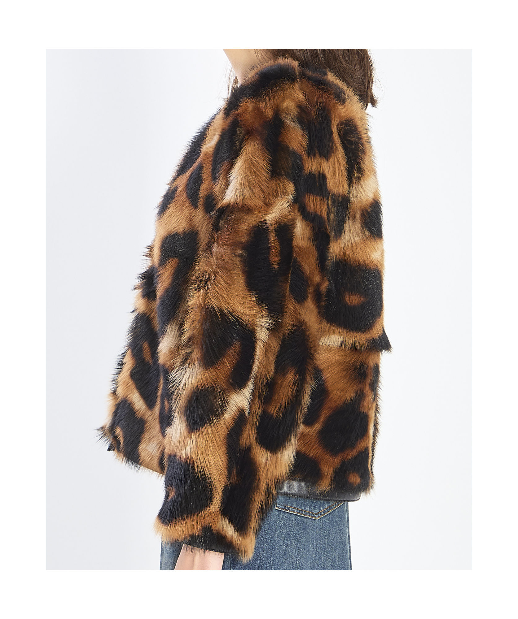Loewe Leopard-print Shearling Jacket In Brown