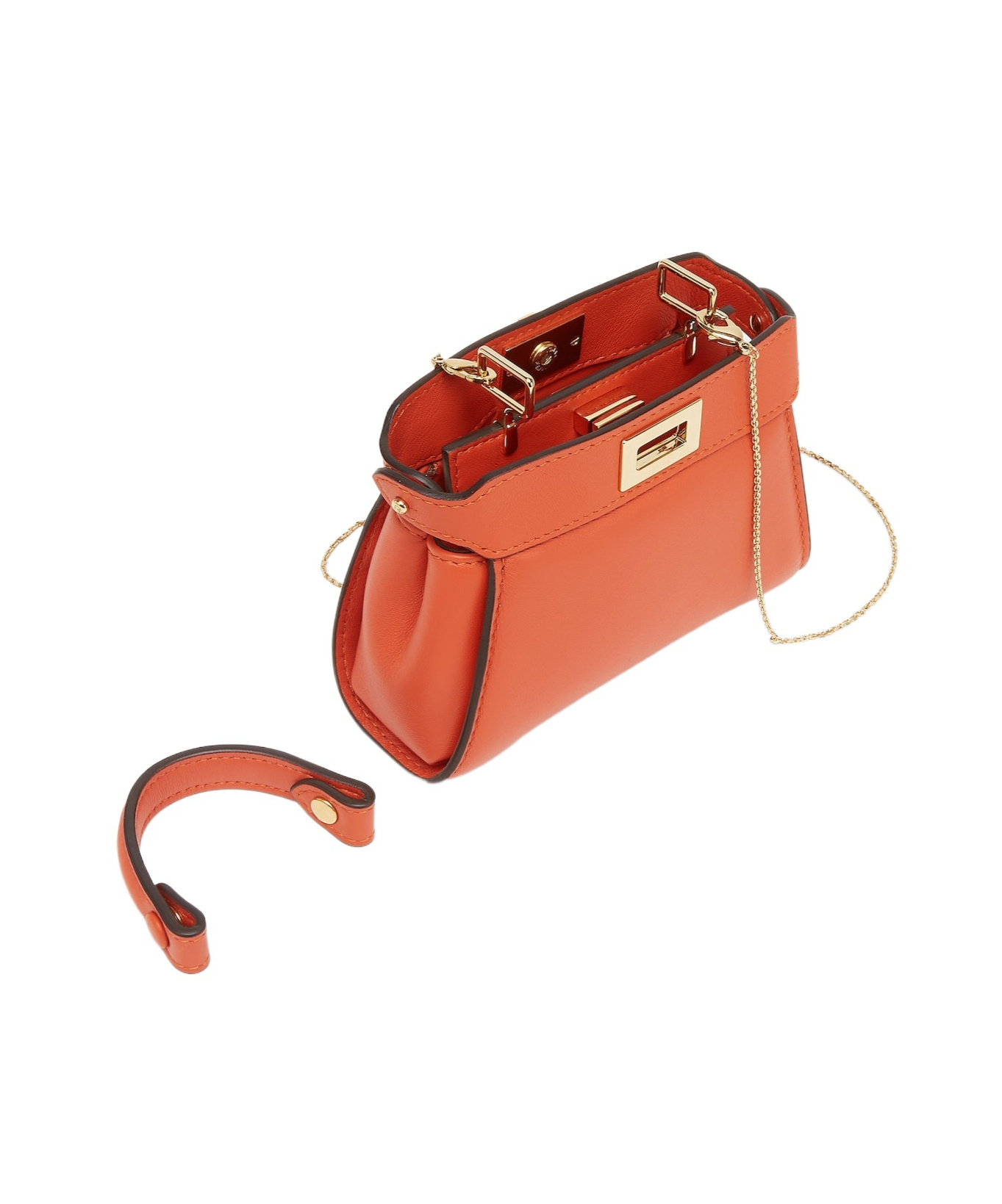 Fendi Peekaboo Chain Shoulder Bag In Red