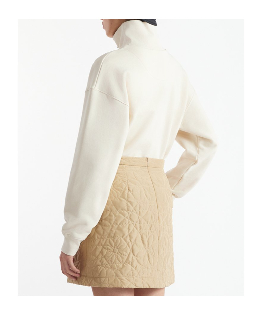 Maison Kitsuné Profile Fox-embroidered Half-zip Sweatshirt In White