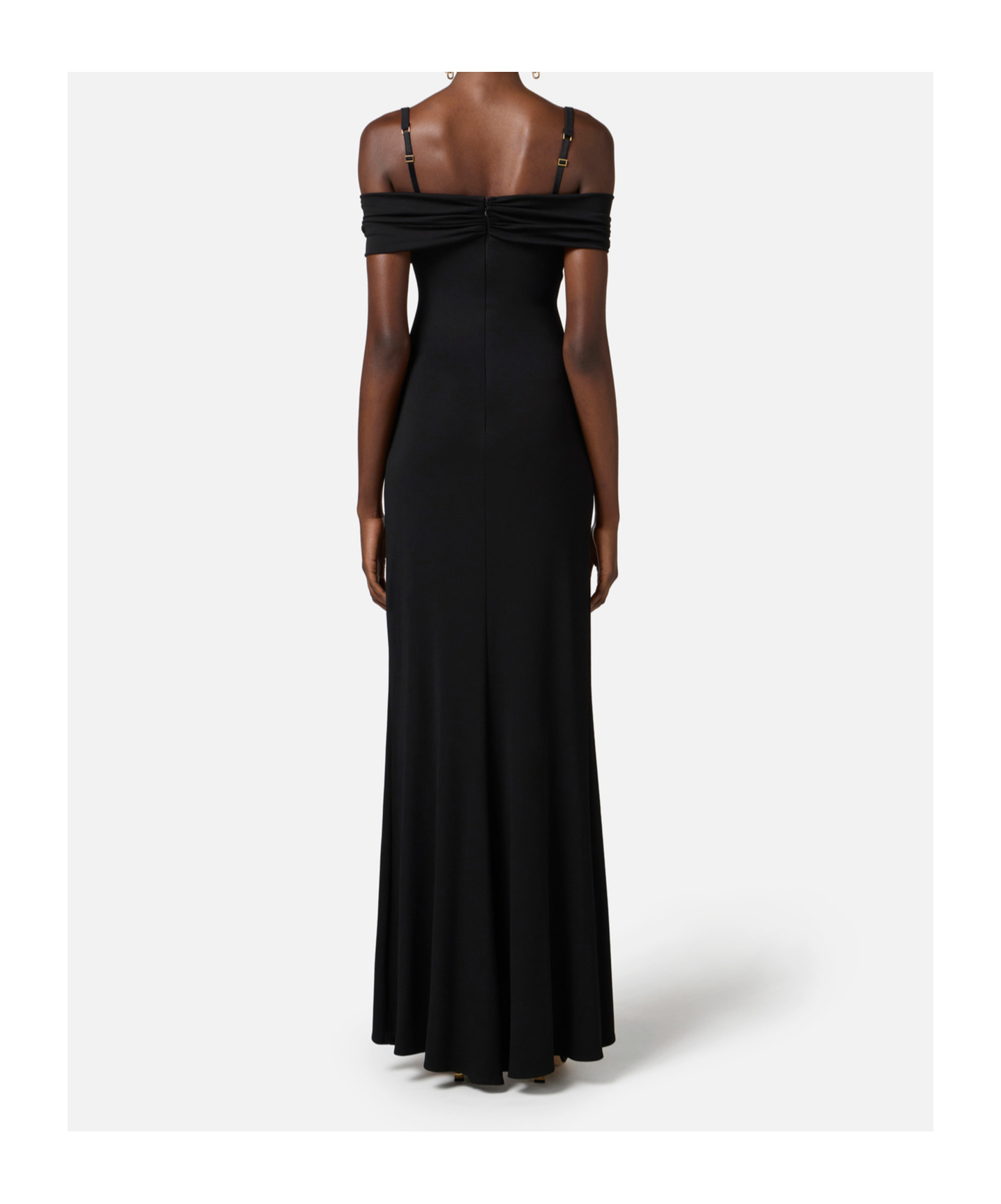 Elisabetta Franchi Red Carpet Crepe Jersey Dress With Corset In Black