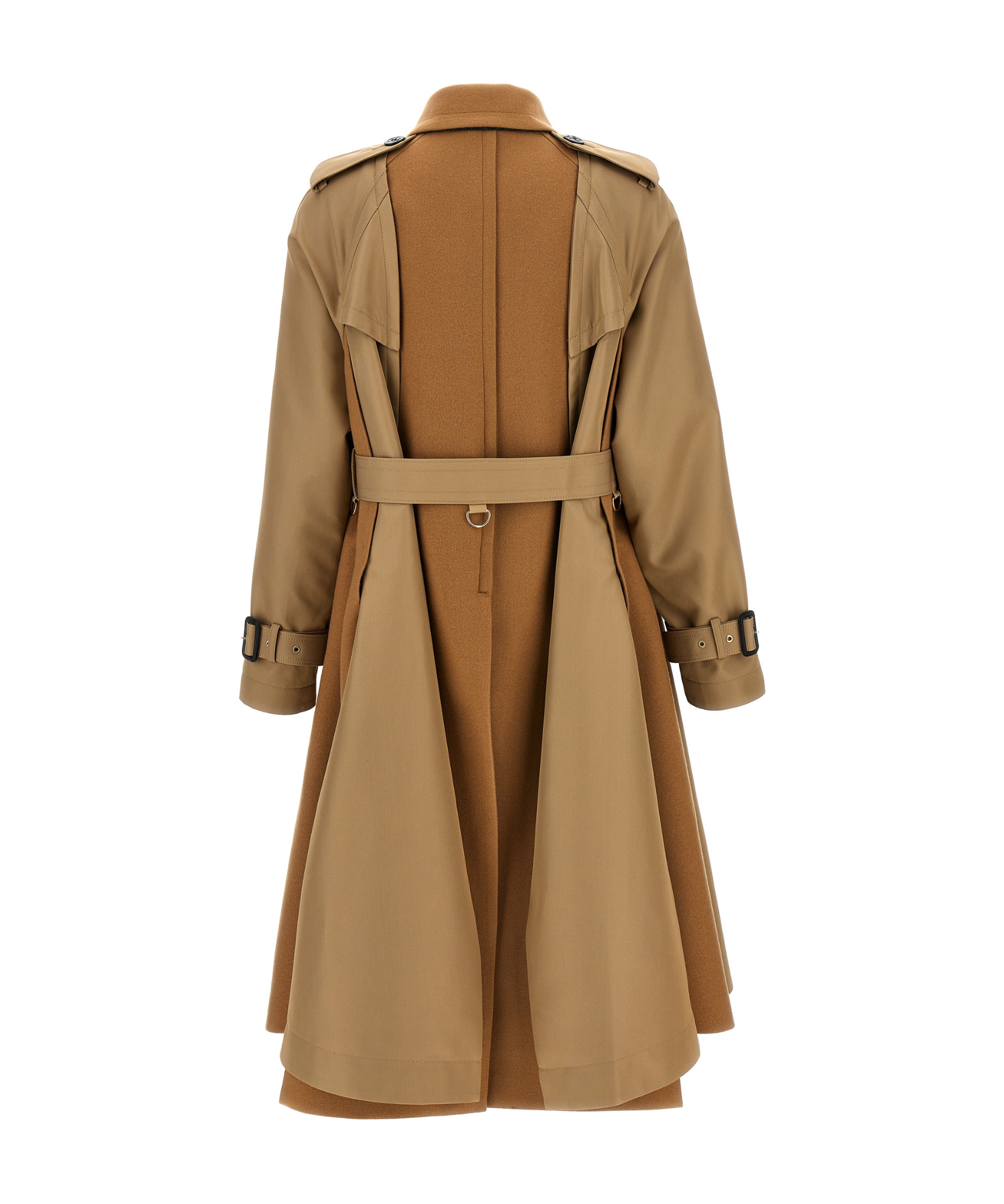 Shop Sacai Panelled Trench Coat In Brown