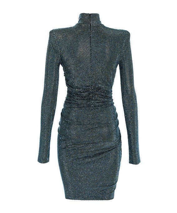 Alexandre Vauthier Rhinestone Trimmed Dress In Black