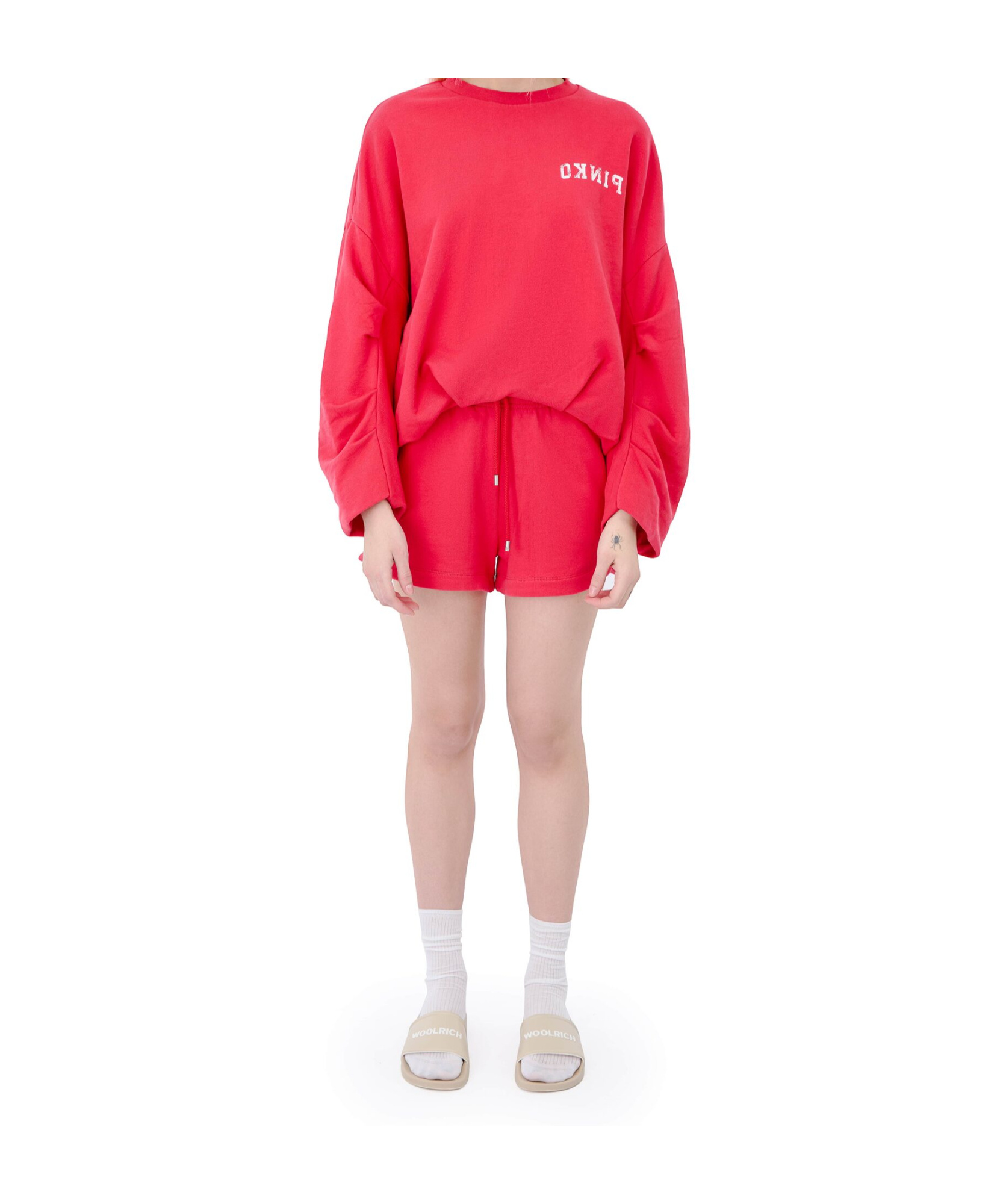 Pinko Elastic Waist Shorts In Red