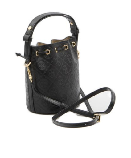 TORY BURCH MINI MONOGRAM-EMBOSSED BUCKET BAG