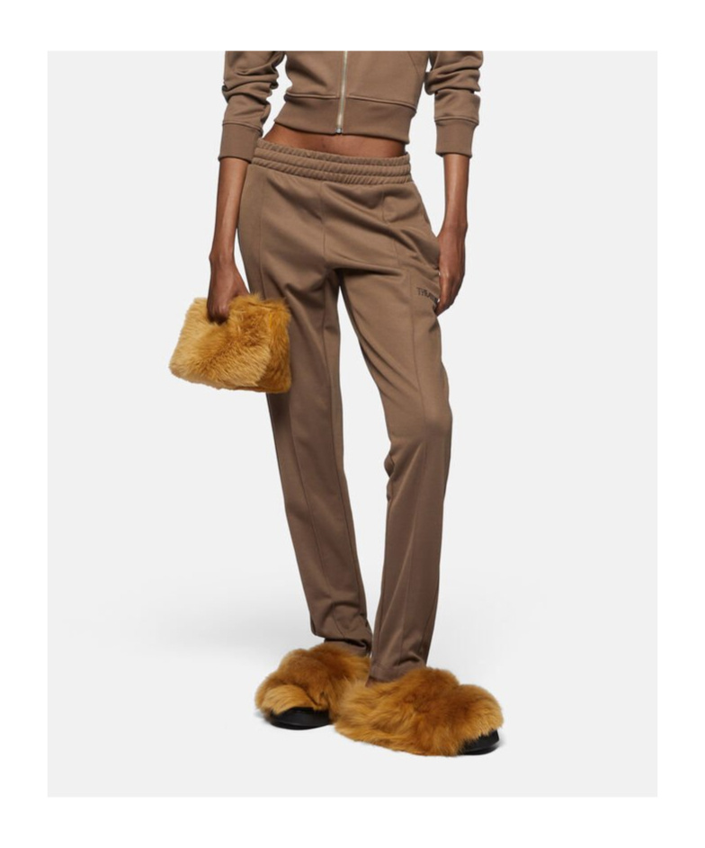 Shop Attico Elastic Waist Sweatpants In Brown