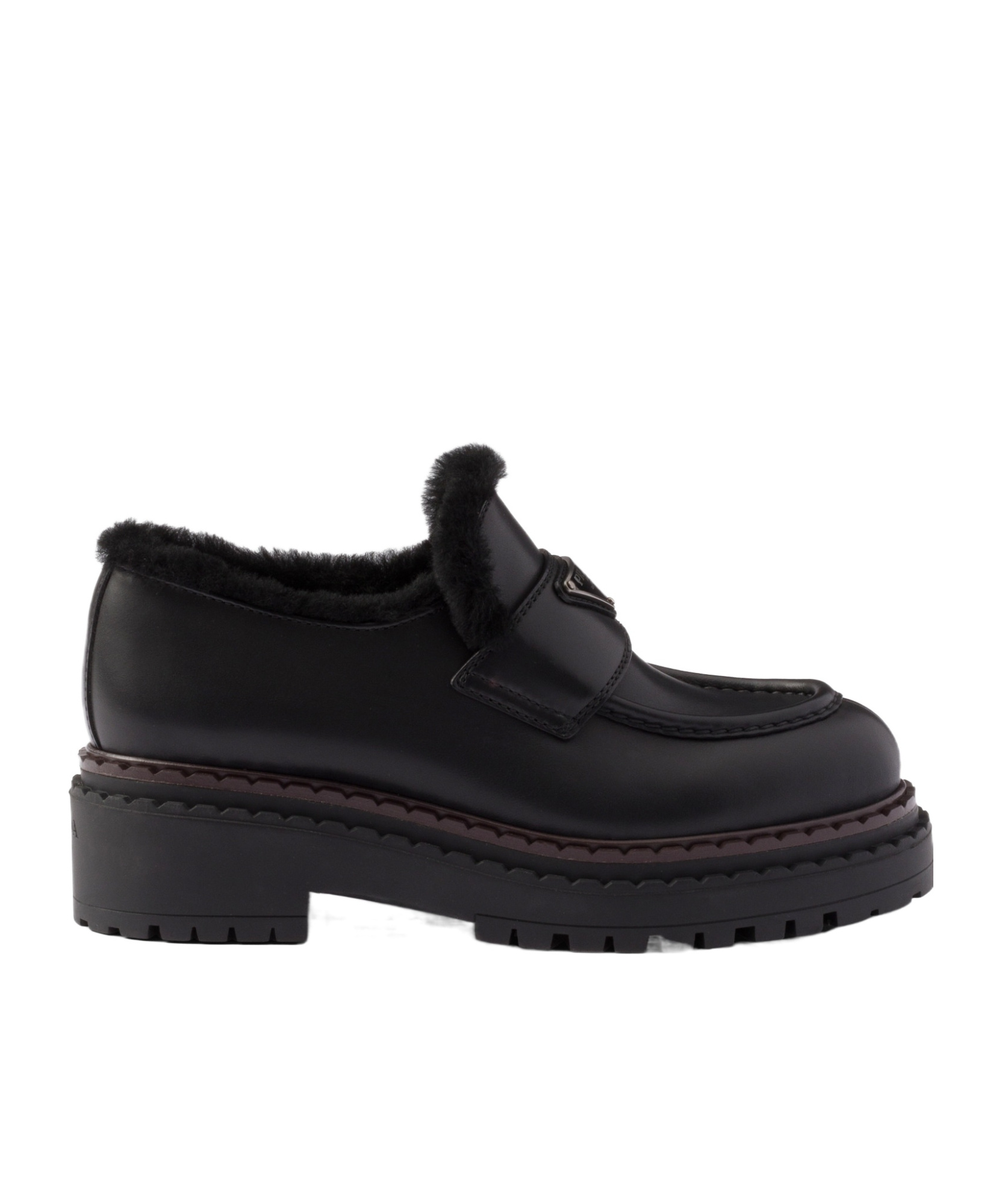 Prada Logo Loafers In Black