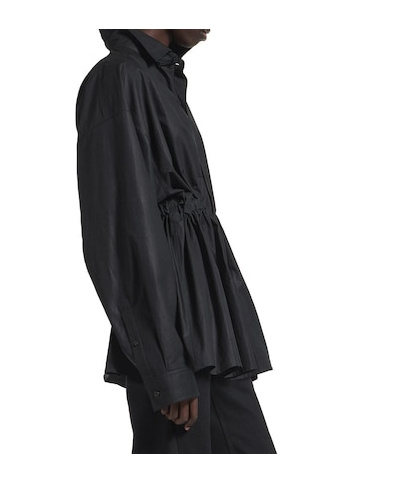 Balenciaga Cotton Shirt Mini Dress In Black