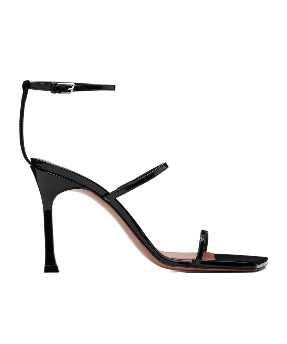 Amina Muaddi Maya Single-belt High-heeled Sandals In Black