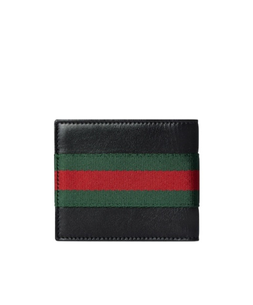 Gucci Web Trademark Bi-fold Wallet In Black