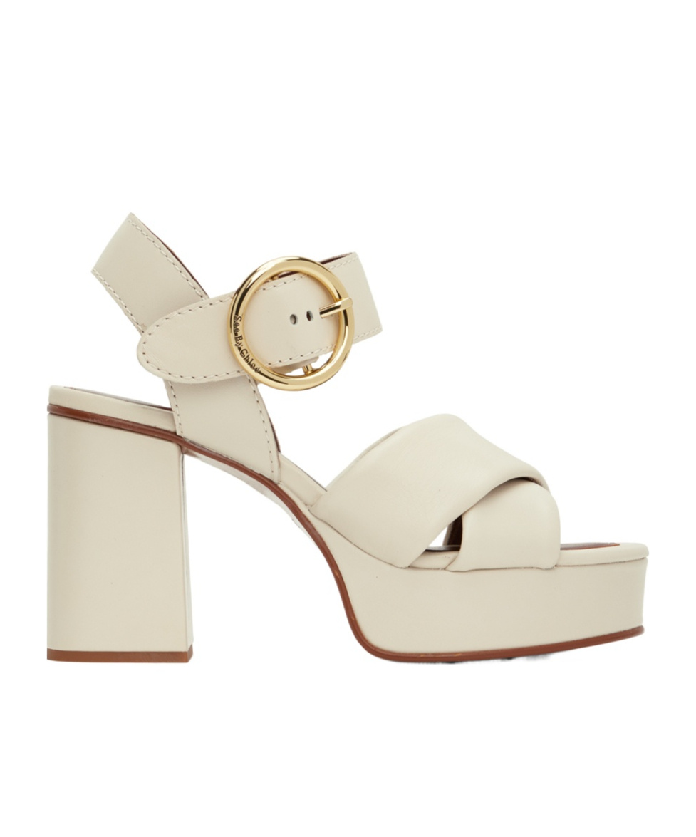 See By Chloé Lyna Cross-strap High-heeled Sandals In Nude