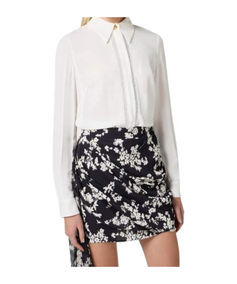 Elisabetta Franchi Shirt With Lettering Bands In White