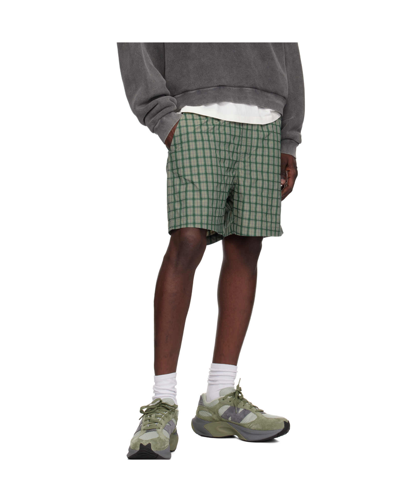 New Balance Wrpd Runner Suede And Mesh Sneakers In Dark Olivine