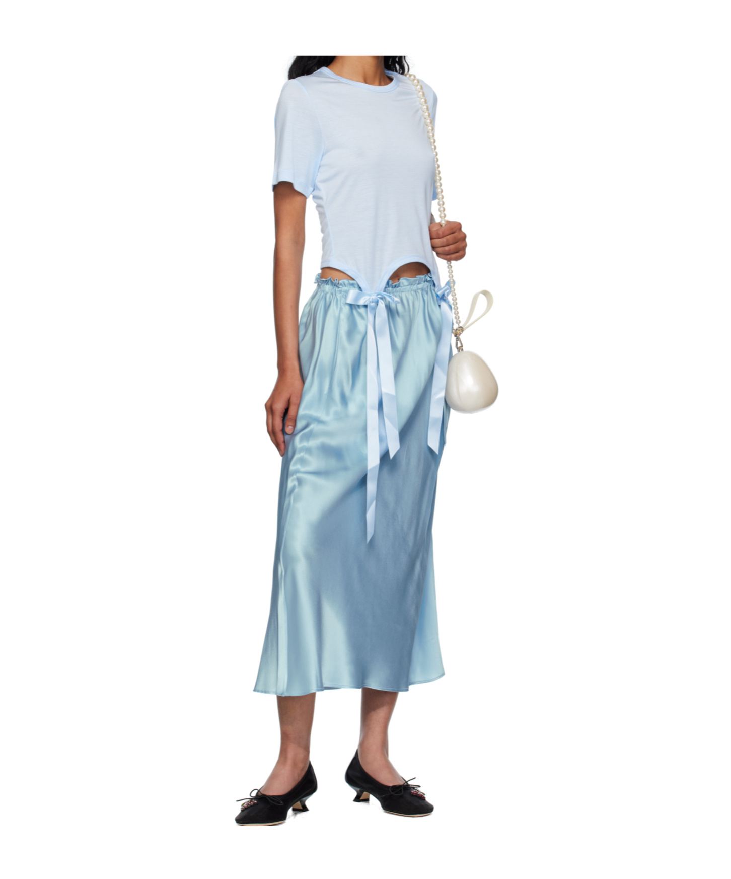 Simone Rocha Bow Tail Easy Vest In Blue