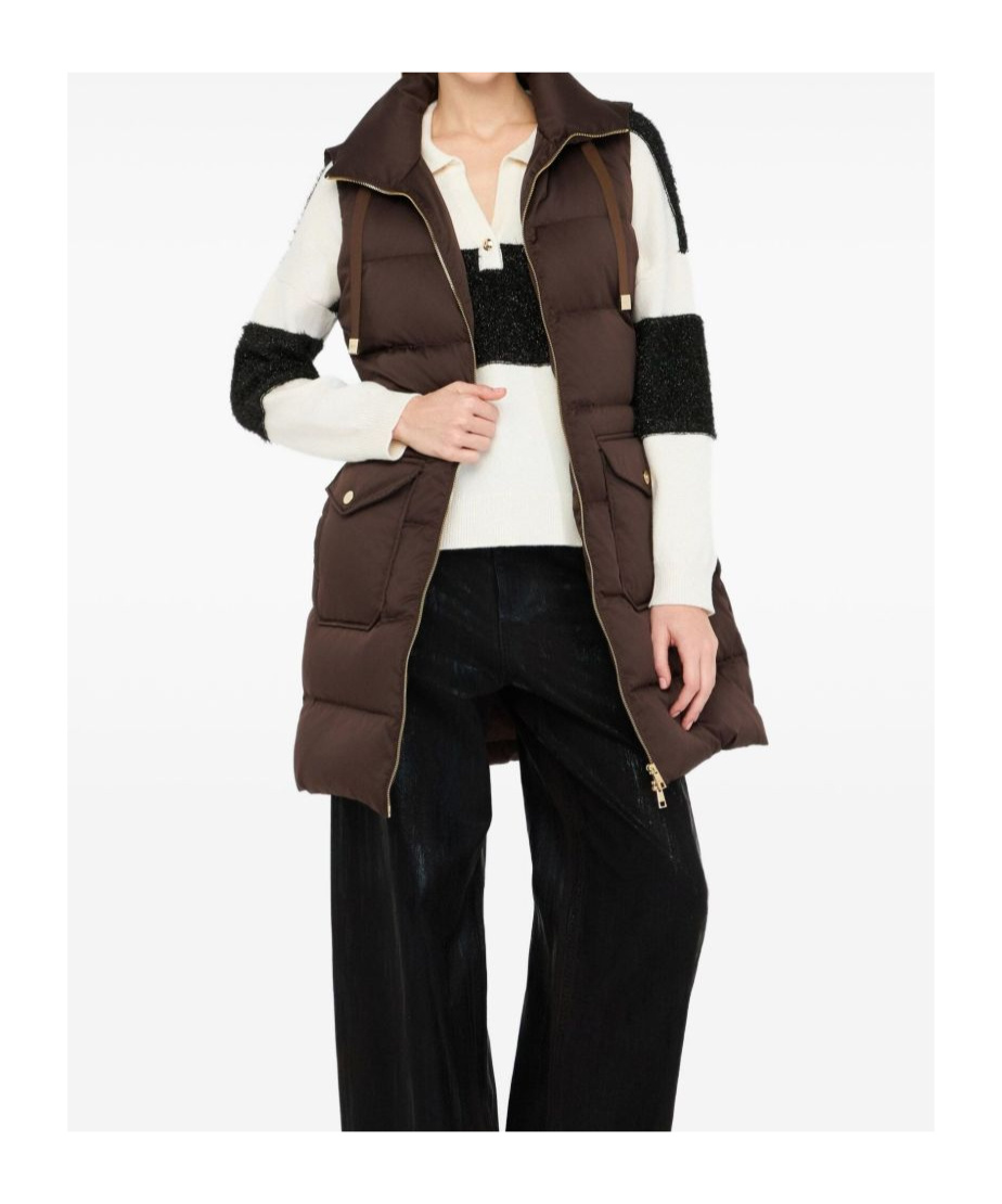 Liu •jo Turtleneck Down Jacket In Brown