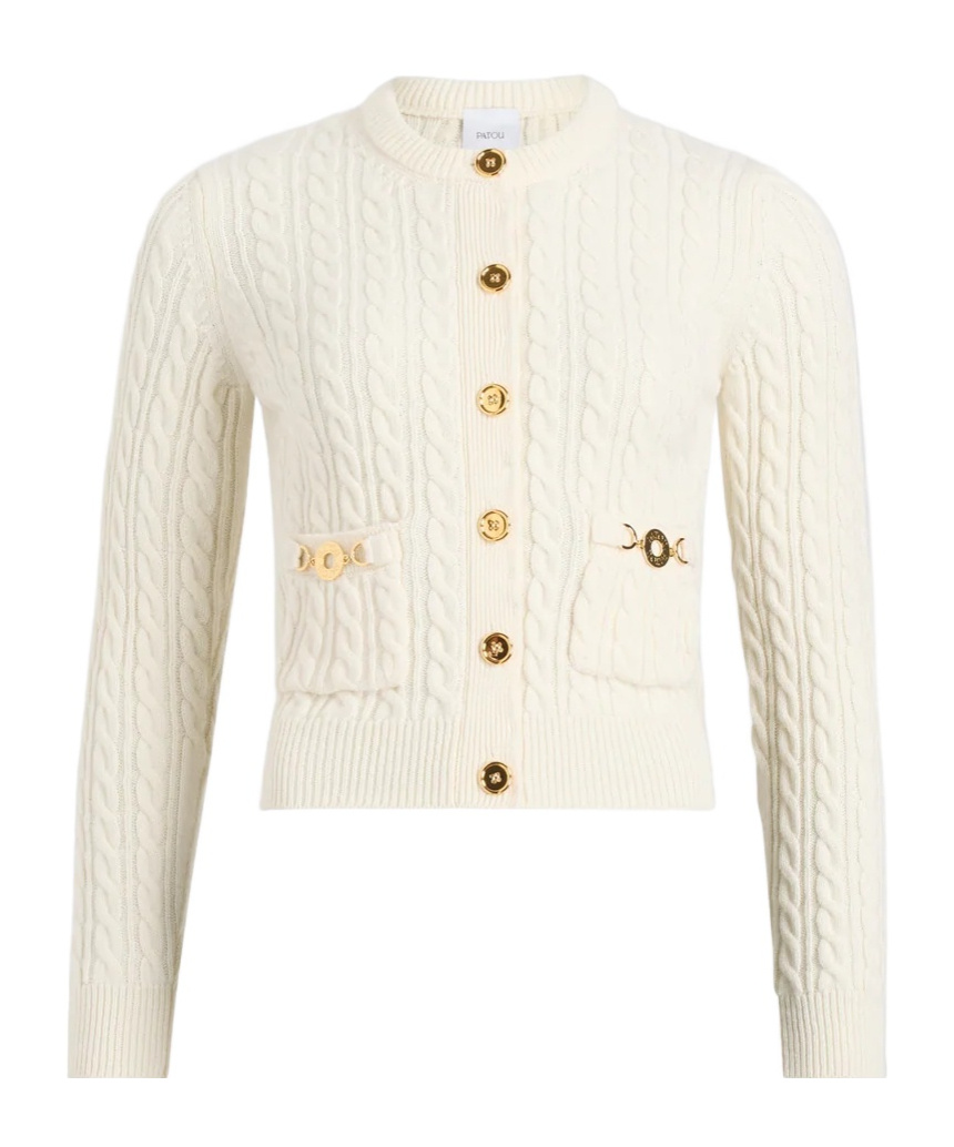 Patou Button Long-sleeved Sweater In Neutral