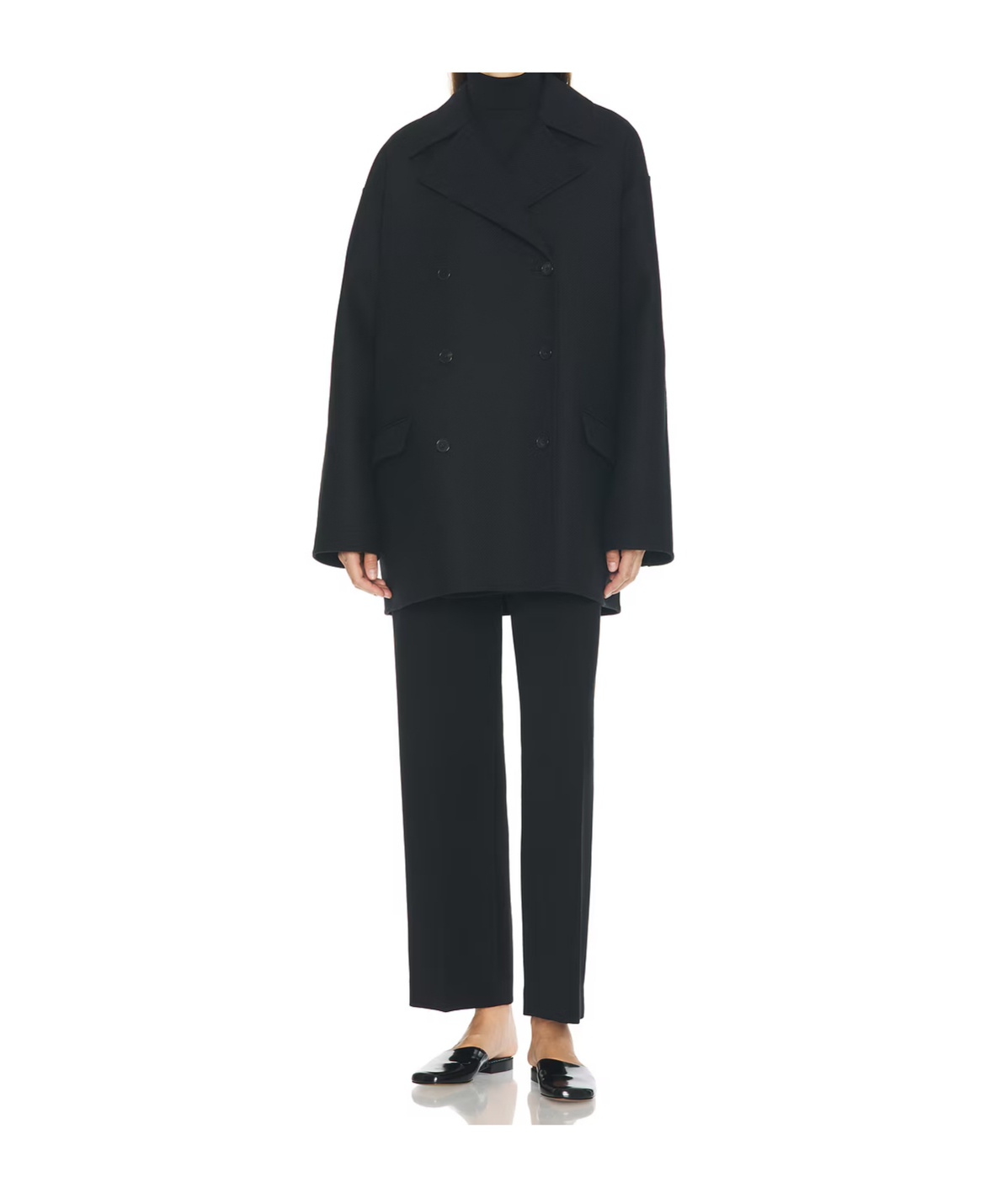 The Row Long-sleeved Coat In Black