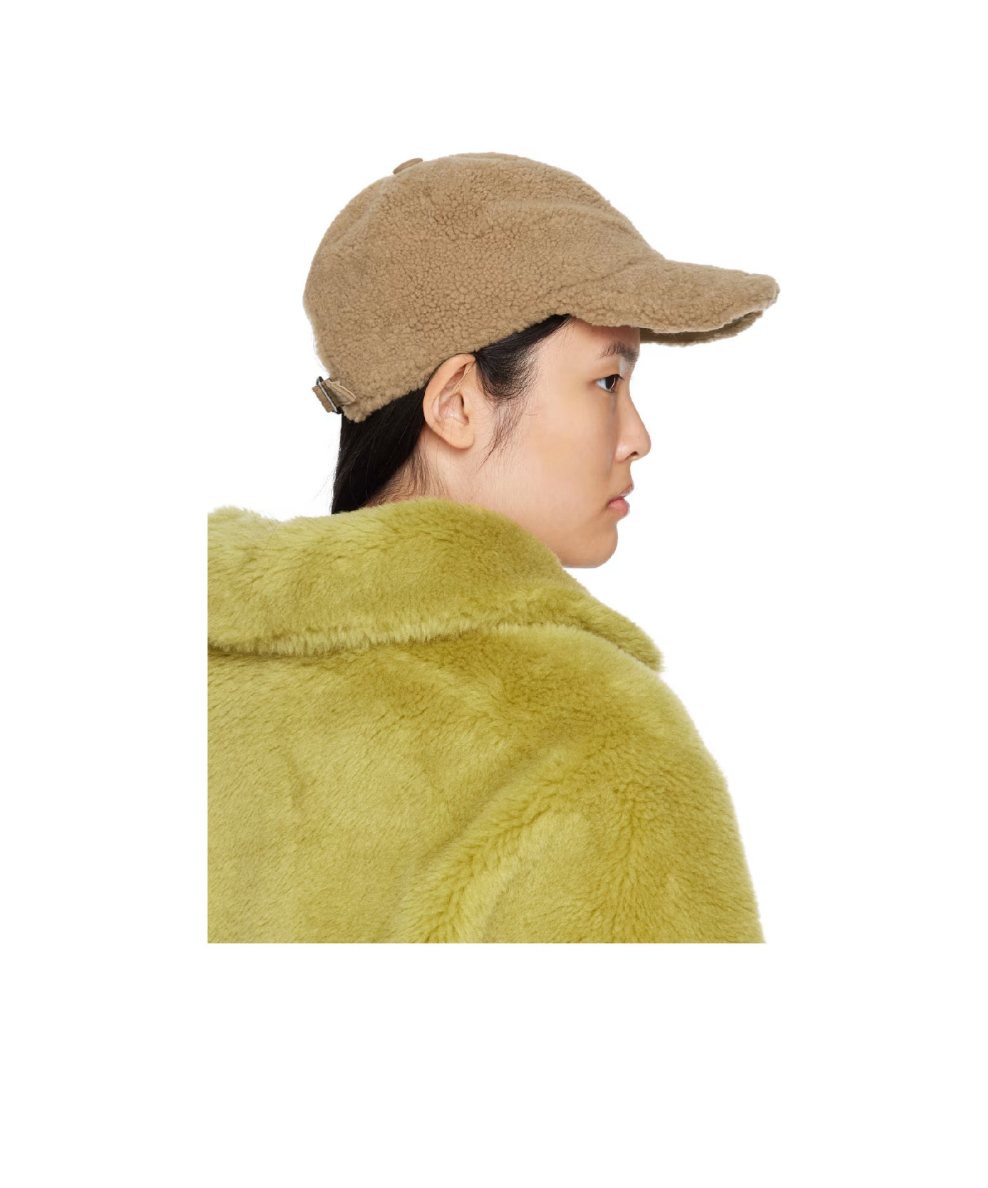 Yves Salomon Curly Baseball Cap In Nude