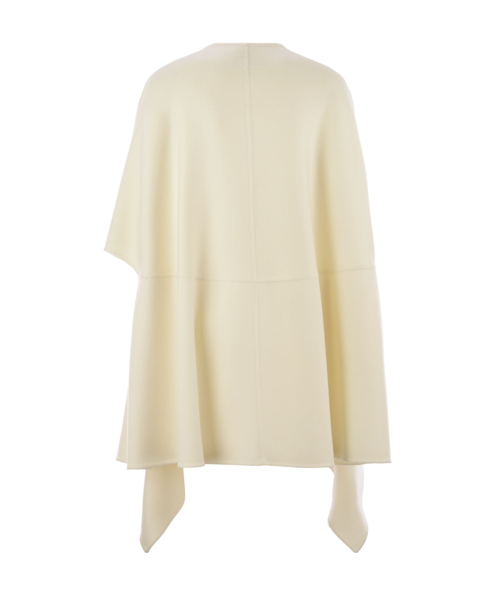 Fabiana Filippi Double Cashemere Coat With Jewelled Button In Neutral