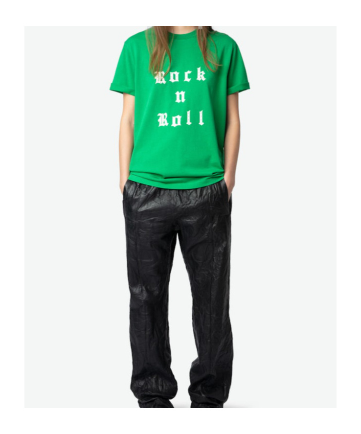 Shop Zadig & Voltaire Edwin Rock And Roll T-shirt In Green