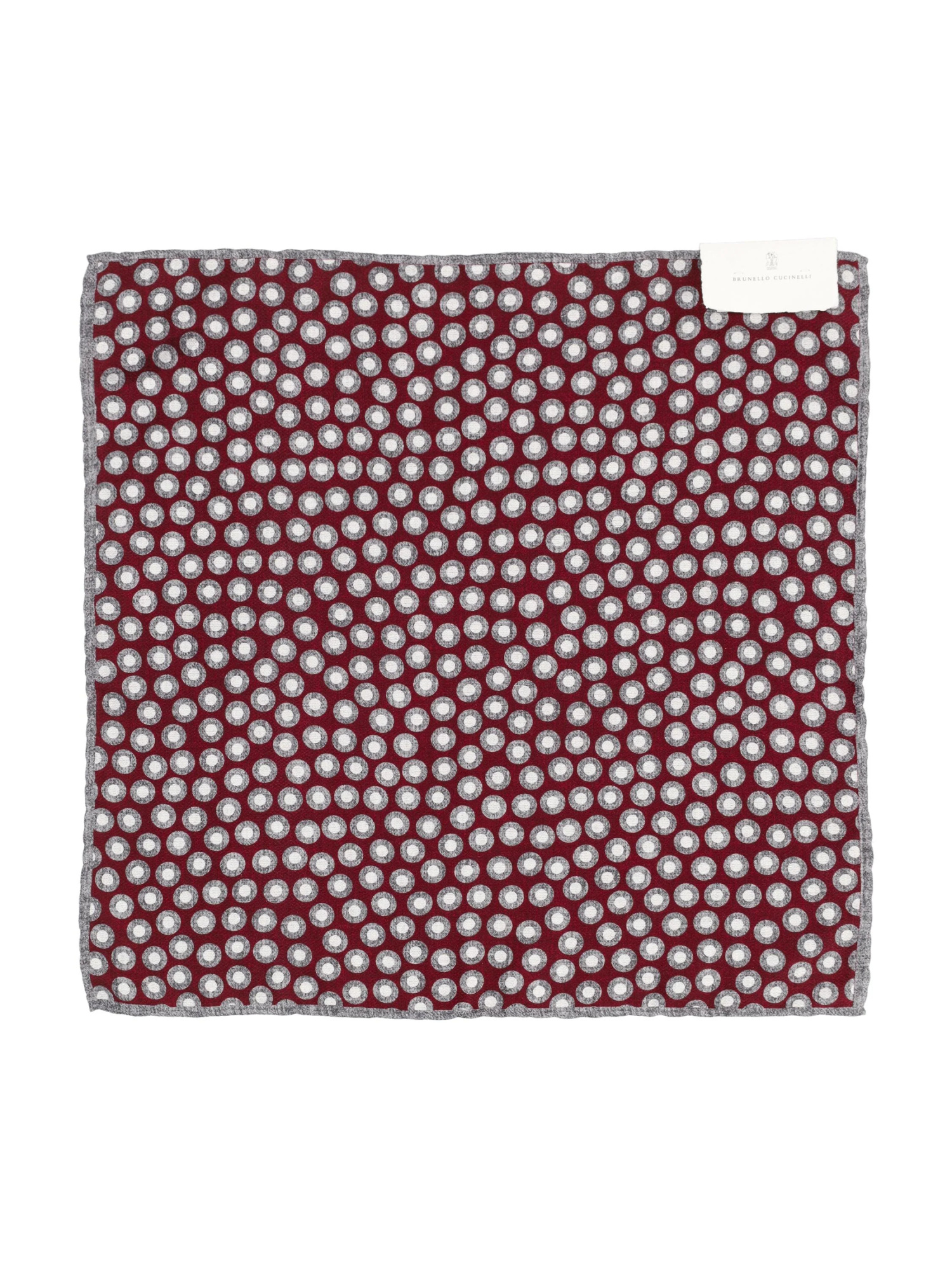 Brunello Cucinelli Polka-dot Pocket Square In Gray