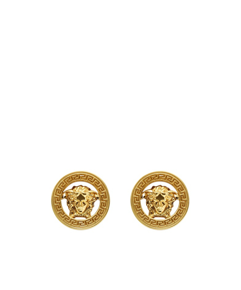 Versace Medusa Head-detail Stud Earrings In Yellow