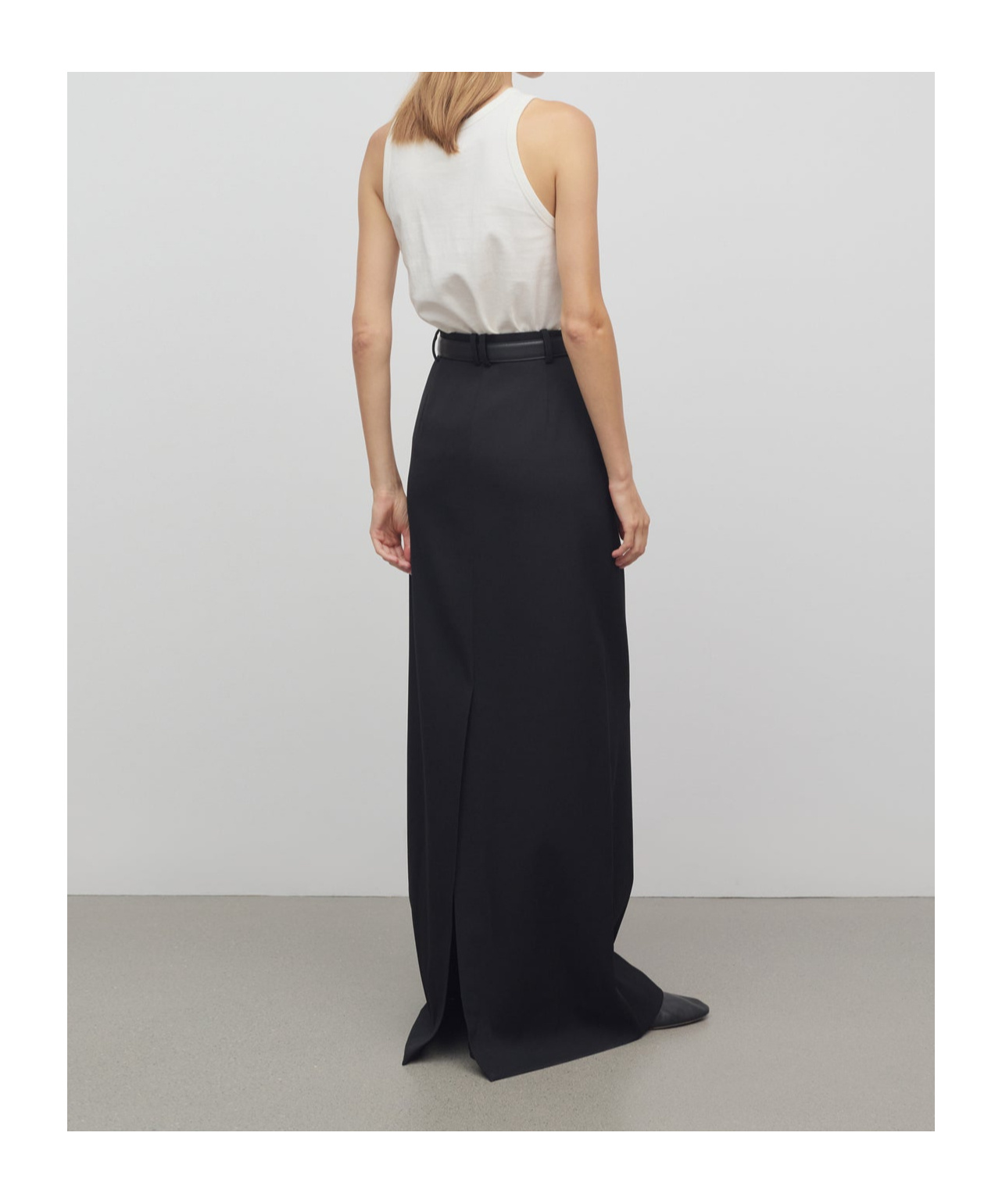 The Row A-line Wool Skirt In Black