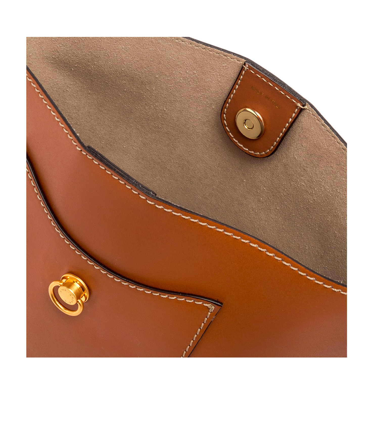 Gianni Chiarini Snap Bucket Bag In Brown