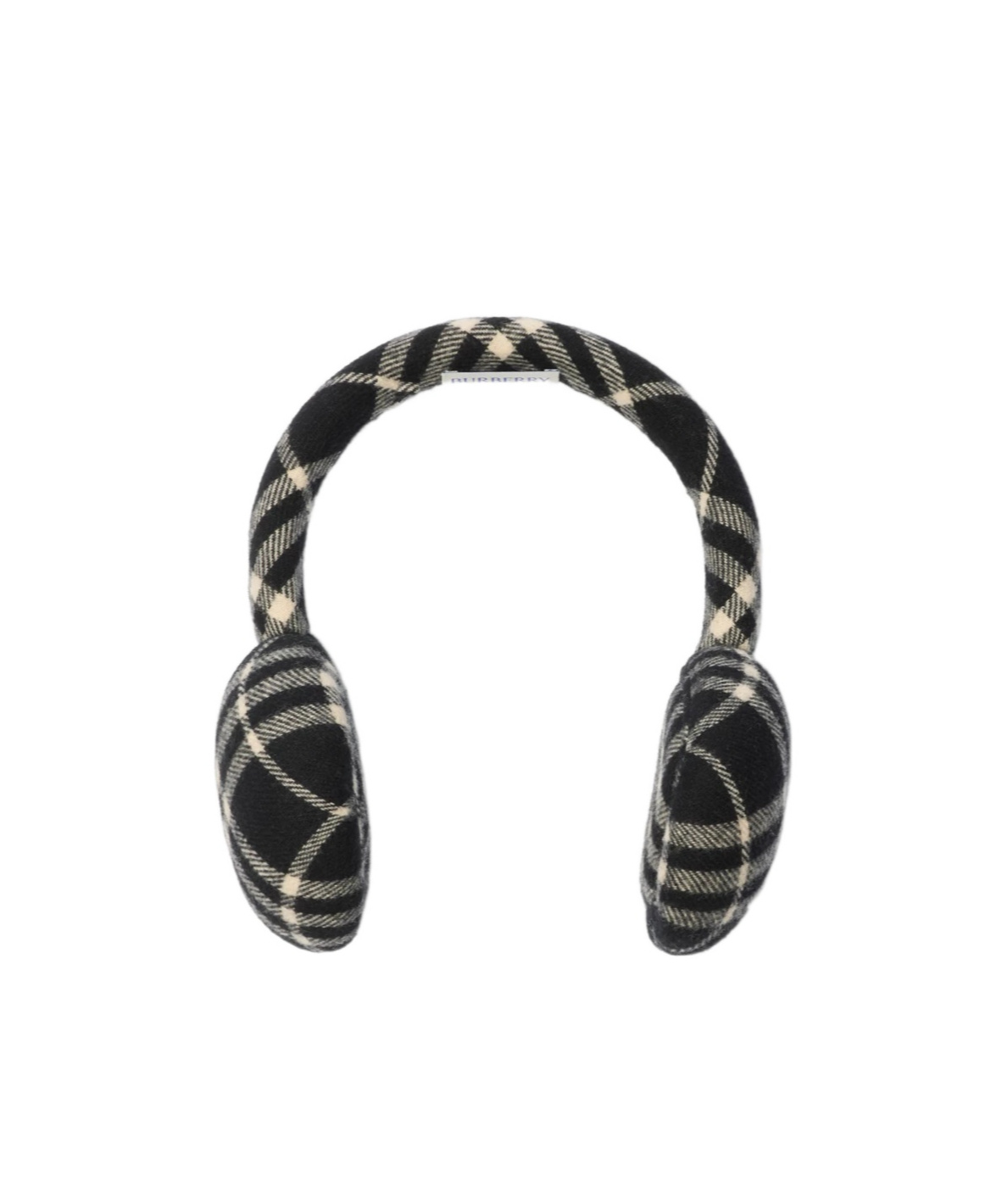 Burberry Check Wool Cashmere Earmuffs In Black