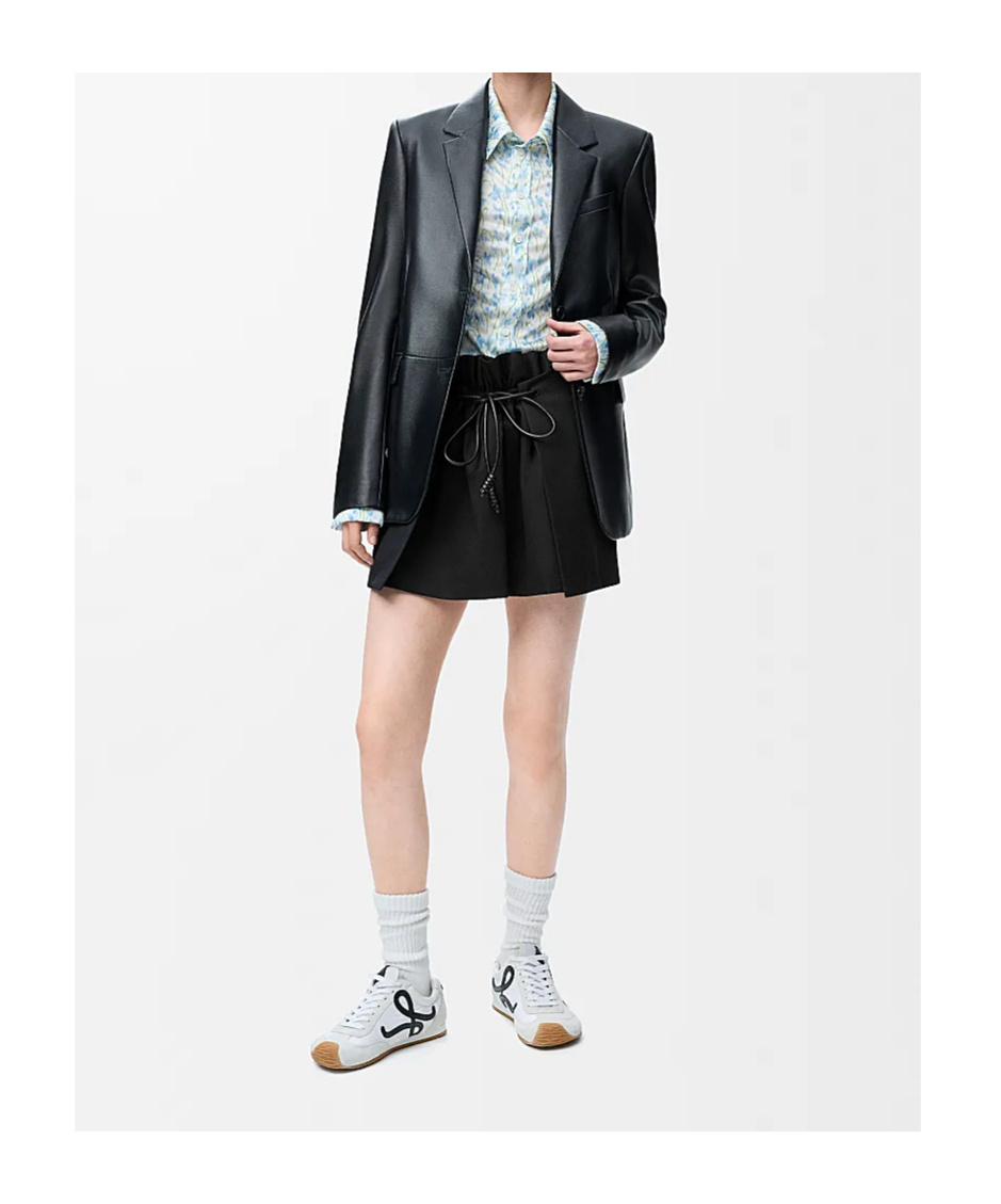 Loewe Cotton And Silk Gabardine Skirt Trousers Black In Black